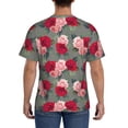 thumbnail image 3 of Bixox Men's Rose Flowers Printed Short Sleeve Skinny Athletic T-Shirt, 3 of 6