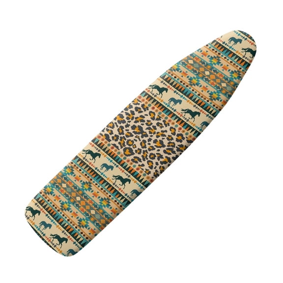 HELLHERO Ironing Board Cover 15x54 Inch Replacement Elastic Edge Polyester Fiber Fabric Ironing Board Cover for Friends, Leopard Print Horse