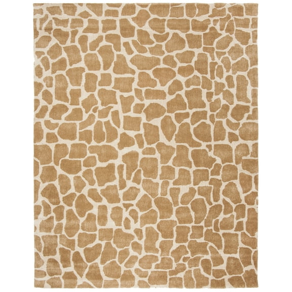 SAFAVIEH Soho Keeley Geometric Wool Area Rug, Beige/Brown, 5' x 8'