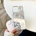 thumbnail image 2 of Fits iPhone 15 Pro Max Case Bless Cross Phone Case for iPhone 14 Shockproof Protective Cases Mirror Phone Case (White, 15ProMax), 2 of 14