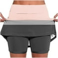 thumbnail image 2 of Kvture Womens Yoga Leggings Color Block Stretchy Tight Culottes Shorts High Waist Breathable Comfy Boyshort Tennis Pants Pink M, 2 of 4