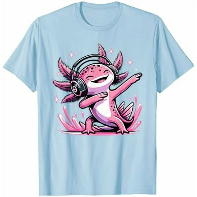 T-Shirt Axolotl Dabbing Kawaii Mignon Axolotl Gaming pour Filles - comme sur l'Image - TG
