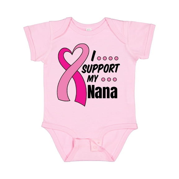 Inktastic Breast Cancer Awareness I Support My Nana with Pink Ribbon Boys or Girls Baby Bodysuit
