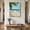 Green Blue, variant on Ships Next Day Canvas Wall Art 8"x8", Summer Beach Wood Framed Canvas Print Painting, Coastal Ocean Tropical Palm Trees Ready to Hang Small Picture Wall Decor for Home Bathroom Nursery Kitchen
