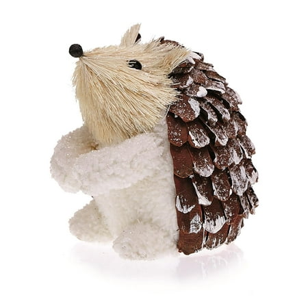 Pack of 2 Country Rustic Sigmund the Hedgehog Snowy Pine Cone Christmas Table Top Decorations 5