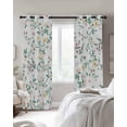 thumbnail image 2 of Spring Flowers Blackout Curtains 54 Inch Length 2 Panels Set for Living Room Bedroom, Yellow Pink Floral Leaves Country Farm Plants Room Darkening Window Curtains Thermal Black Out Curtain 52"x54", 2 of 8