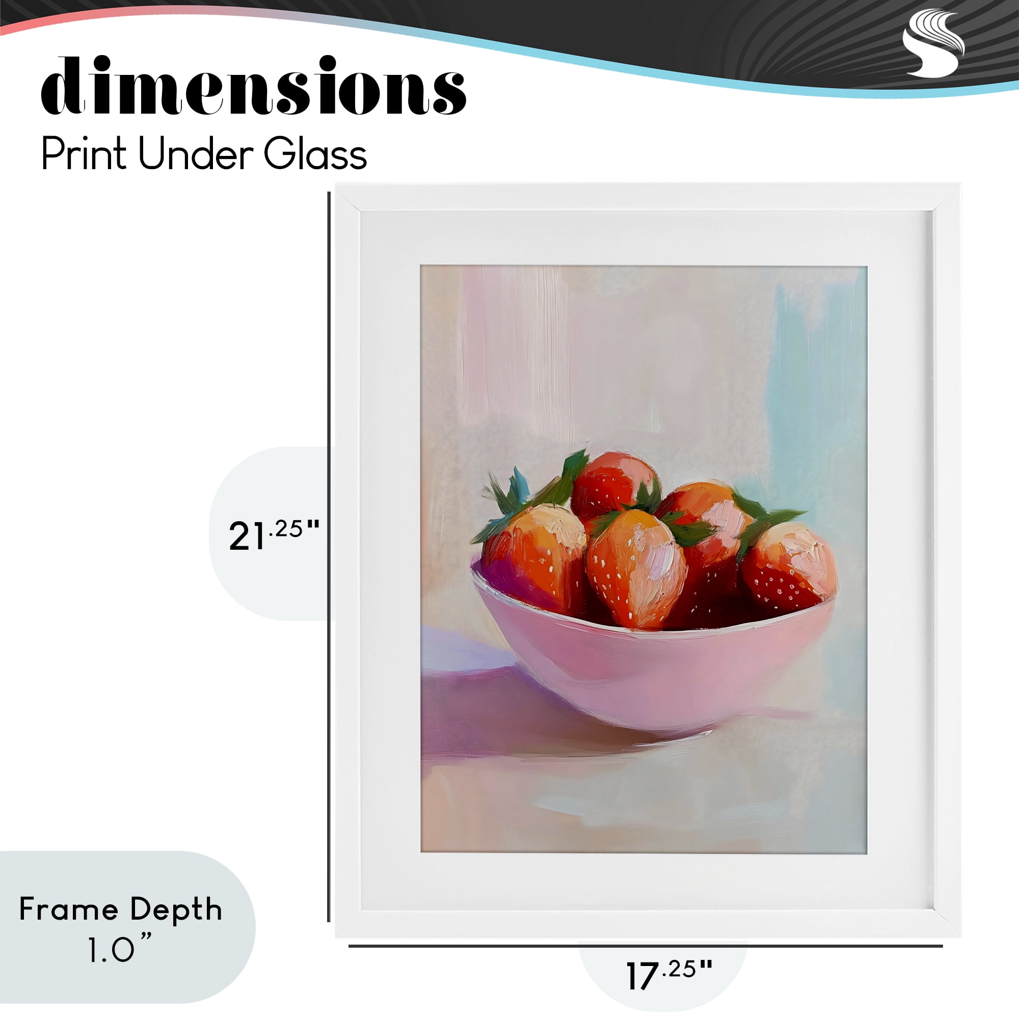 Stupell Industries Pastel Bowl of Strawberries White Framed Print Under Glass, design by The Prints Vibe