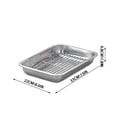thumbnail image 2 of Rectangular Stainless Steel Baking Pan with Rack for Oven, Air Fryer, Grill, and Food Prep - Includes Baking Pan and Rack, Stainless Steel, Silver, 13*19 Inch, 2 of 7