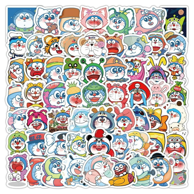 Pegatinas Doraemons de vinilo resistentes al agua, estilo anime, 100 unidades/lote de 5 a 7 cm