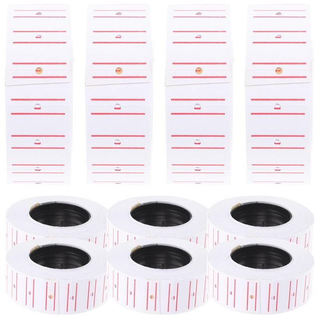 KONTONTY 8000 Pieces Per Roll Price Marker Labels Label Stickers Paper for Supermarket Retail Pricing