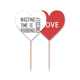 thumbnail image 1 of Lema de perder tiempo es robar a uno mismo Palillos de dientes bandera etiqueta de amor selección de pastelitos, 1 of 4