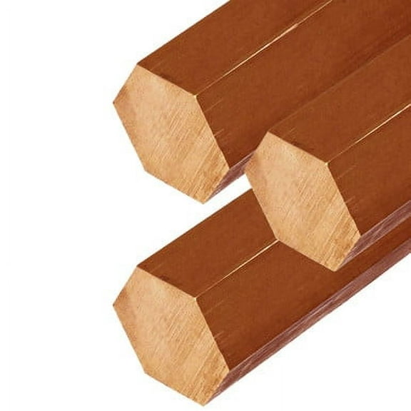 0.375 (3/8 inch) x 12 inches (3 Pack), C314-H02 Leaded Commerical Brass Hexagon Bar