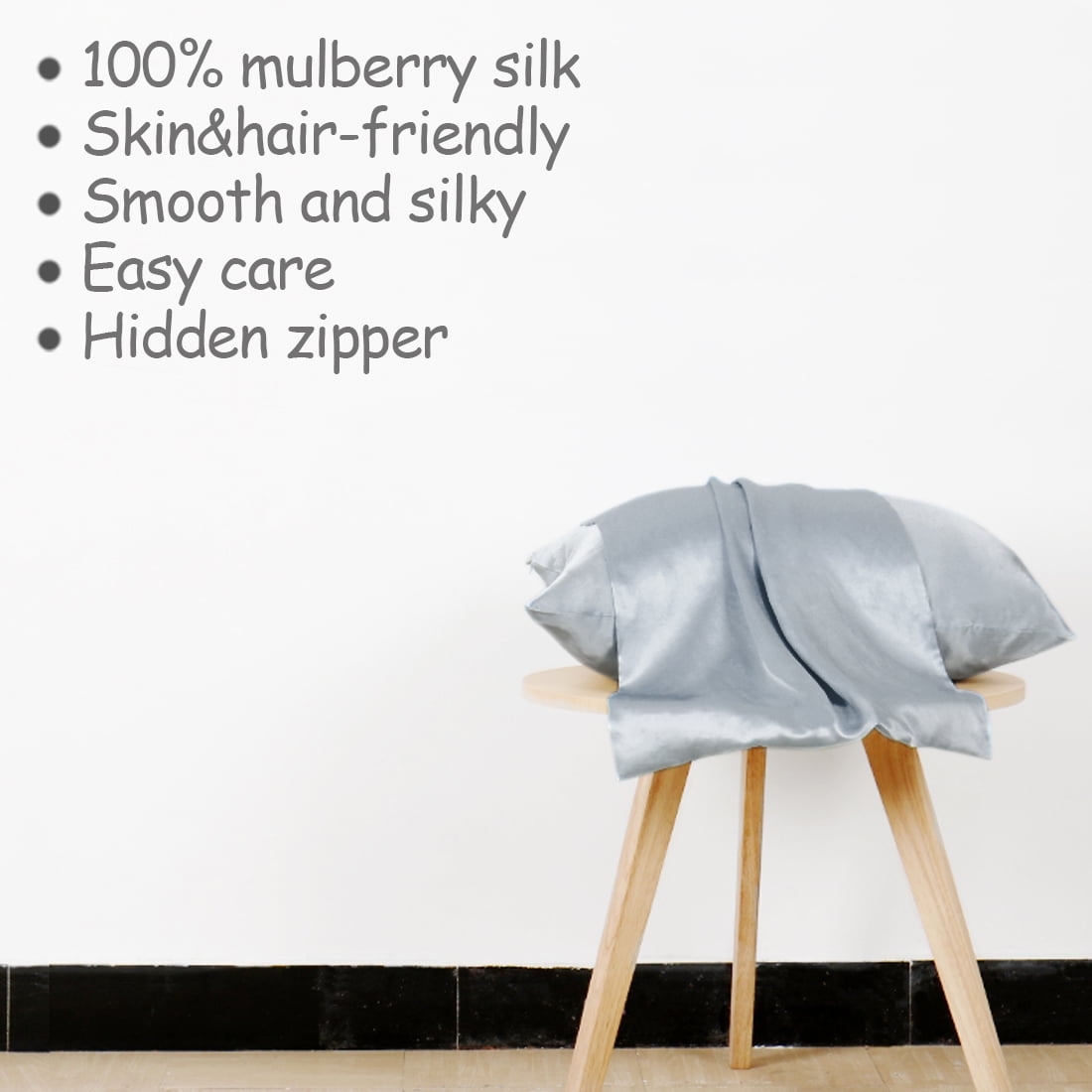 Unique Bargains 100% Mulberry Silk Pillowcase Set of 2, Queen Size
