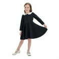 thumbnail image 2 of Gubotare Winter Toddler Girl Clothes Summer Print Ruffle Long Sleeve Dress (Black,9-10 Years), 2 of 4