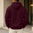 thumbnail image 4 of Hsovts Wine Sweatshirts for Men Long Sleeve Crewneck Sweatshirts Heavyweight Pullover Hoodies Essentials Fashion Fleece Hoodie with Pocket 2XL, 4 of 6
