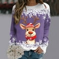 thumbnail image 2 of Sweaters For Women Christmas Teen Girls Long Sleeve Crewneck Sweatshirt Cute Reindeer Graphic Xmas Shirts, 2 of 4