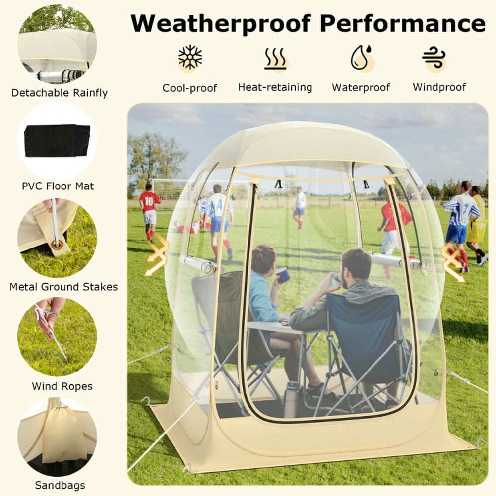 Barara King Outdoor Tent,Portable Camping Shelters,Instant Pop up Sports Tent with Carrying Bag and Floor Mat for 1-2/5-6 People-S