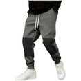 thumbnail image 2 of Fnnxeal Mens Sweatpants, Fall Winter Drawstring Elastic Waist Casual Slacks with Stretch Dark Gray Sweatpants for Men Size L, 2 of 6