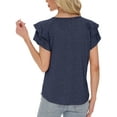 thumbnail image 6 of Sexy Dance Womens Summer Tops Ruffle Short Sleeve V Neck T-Shirts Casual Loose Fit Blouse Dressy Tops, 6 of 6