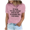 thumbnail image 6 of Penkiiy Trendy Women's Funny Letter Print T-Shirt | Summer Casual Comfort & Fashion Staple S Pink, 6 of 9