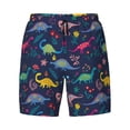 thumbnail image 4 of Lsque Mens Swim Trunks Dinosaur Flowers Pattern - Bathing Suit Compression Liner - Beach Swim Shorts Swimwear - (S-3XL) - Stretch Quick Dry -Large, 4 of 9
