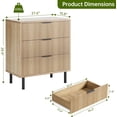 thumbnail image 3 of De madera 5-cajón cómoda chest con anti-tipping device y metal legs para hallway y entrada, 3 of 7