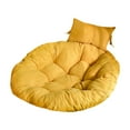 thumbnail image 1 of Cojín grueso para silla tipo huevo con reposacabezas, alfombrilla para silla de jardín, multiusos, diámetro de 41 pulgadas, accesorios para patio y Amarillo, 1 of 7