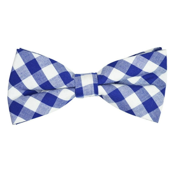 Blue and White Cotton Bow Tie