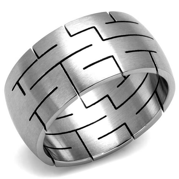 Men High Polished Stainless Steel Ring with No Stone in No Stone - Size 8