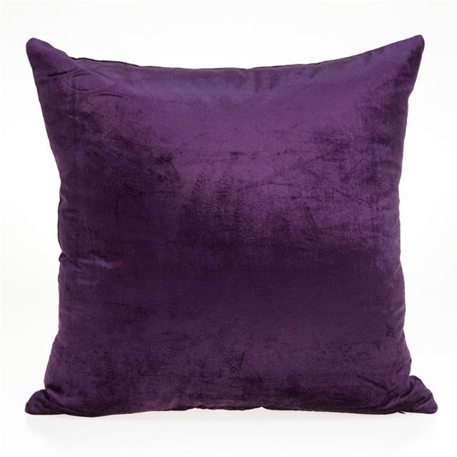 HomeRoots 334040 22 x 7 x 22 in. Transitional Purple Solid Pillow Cover with Poly Insert