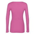 thumbnail image 5 of Fonma Going Out Tops for Women Fall Long Sleeve Lightweight Tops Ribbed Crew Neck Shirts Winter Trendy Travel Clothes Hot Pink S, 5 of 6