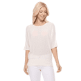 thumbnail image 2 of Yemak Women's Casual Dolman Half Sleeve Lightweight Knit Pullover Top Ivory-M-BD, 2 of 4