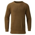 thumbnail image 4 of Vedolay Mens Sweaters 2023 Solid Pullover Long Sleeve Plush Tops Sweater Brown,M, 4 of 5