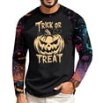 thumbnail image 4 of Mens Halloween Long Sleeve Shirt Spooky Ghost Witch Pumpkin Graphic Moisture Wicking Basic Tees for Holiday Wear, 4 of 5