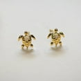 thumbnail image 6 of Anygolds 14K Real Solid Gold Dragonfly & Turtle CZ Studs, Dainty Piercing Jewelry, 6 of 7