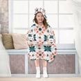 thumbnail image 7 of FORMRS Wearable Blanket Hoodie with Sleeves for Kids Cozy Flannel Sweatshirt, Flowers Geometric Pattern, 7 of 7