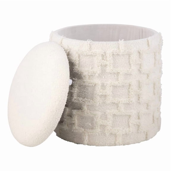 Carolina Handwoven Morpheus Solid Fabric Storage Ottoman