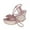 Pink, variant on Tuobarr Women's Wedge Sandals Fashion Women Solid Color Bowknot Bandage Comfy Sandals Slope Heeled Beach Casual Shoes Pink US Size 4.5