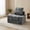 Dark Gray, variant on Oak and Birch 3-in-1 Folding Floor Sofa Bed, Boneless Convertible Couch with Chaise Lounge & Sleeper, High-Density Foam, Plush Velvet Upholstery, No Assembly, Black