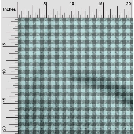 oneOone Polyester Lycra Fabric Gingham Check Print Fabric By Yard 56 Inch Wide