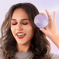 thumbnail image 4 of OPALESQUE Foldable Travel Hair Brushes with Mirror Shell Shape,Metallic Shinning, Portable Pocket Hair Brush, Mini Hair Comb Compact Size, 7.5x8cm,Gifts for Girls women, 4 of 8