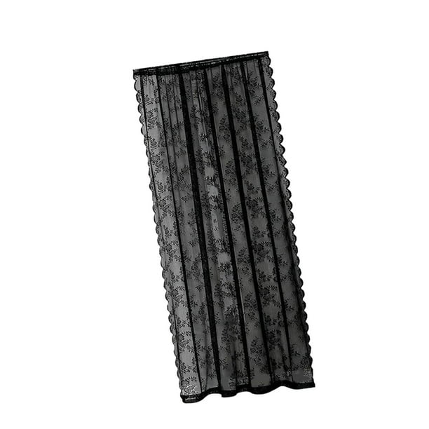 Cortinas de encaje para ventana, decoración romántica, cortinas de privacidad, decoración para bodas, oficina, baño, guardería, sala de estar. Negro