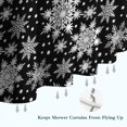 thumbnail image 6 of Black Christmas Snowflake Pattern Shower Curtain 84"x72" ,Bathroom Decorative Shower Curtains Set with 12 Hooks,Modern Waterproof Washable Shower Curtain, 6 of 6
