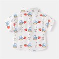 thumbnail image 5 of KAUOD Toddler Baby Boys Button Down Short Sleeve Shirts Casual Summer Beach Lapel Collar Top Shirts Summer Vintage Clothes, 5 of 9
