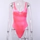 thumbnail image 4 of Body para mujer, cuello en V profundo, tirantes finos, top de mono de club ajustado Eccomum Rosa/M, 4 of 7