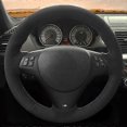 thumbnail image 3 of Customized Car Steering Wheel Cover Black Suede Steering Wheel Braid For BMW M Sport M3 E90 E91 E92 E93 E87 E81 E82 E88 X1 E84, 3 of 4