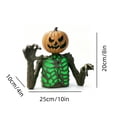 thumbnail image 2 of Hovilon Glow in The Dark Skeleton Pumpkin Half Body Statue, Lifelike Tree Bark Resin Groundbreaker Decor, Outdoor Yard Garden Spooky Prop for Halloween Party, Neon Green Luminous Holiday Ornament, 2 of 7