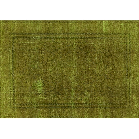 Ahgly Company Indoor Rectangle Oriental Green Industrial Area Rugs, 5' x 8'