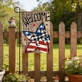 thumbnail image 5 of Boovnll 4th of July Garden Flag, 12x18" Red Blue Linen Garden Flags Double Sided Memorial Day Garden Flag for Outdoor Yard Independence Day Watercolor Decor, 4th of July Decorations, 5 of 6