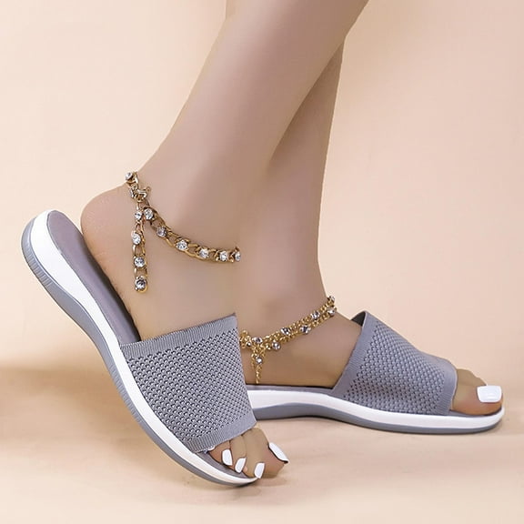 EQWLJWE Summer Ladies Lightweight Slippers Sandals Casual Breathable Women's Shoes Women's Slippers Holiday Clearance